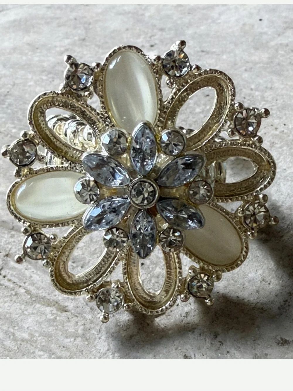 Crystal Flower Statement Ring!